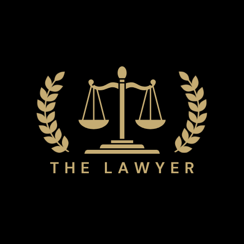 The Lawyer Gauteng logo with gold justice scale and laurel on black background – legal services in South Africa
